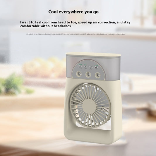 Cross-border Mini Desktop Spray Refrigeration Humidifier Air Cooler USB Portable Shaking Head Thermantidote Humidifier
